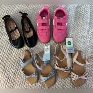 Girls’ Sandals Sneakers Flats New/EUC Size 10/11 Cat and Jack